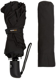 Foto 7 | Paraguas De Viaje Amazon Basics Redondo Automático Negro - Venta Internacional.