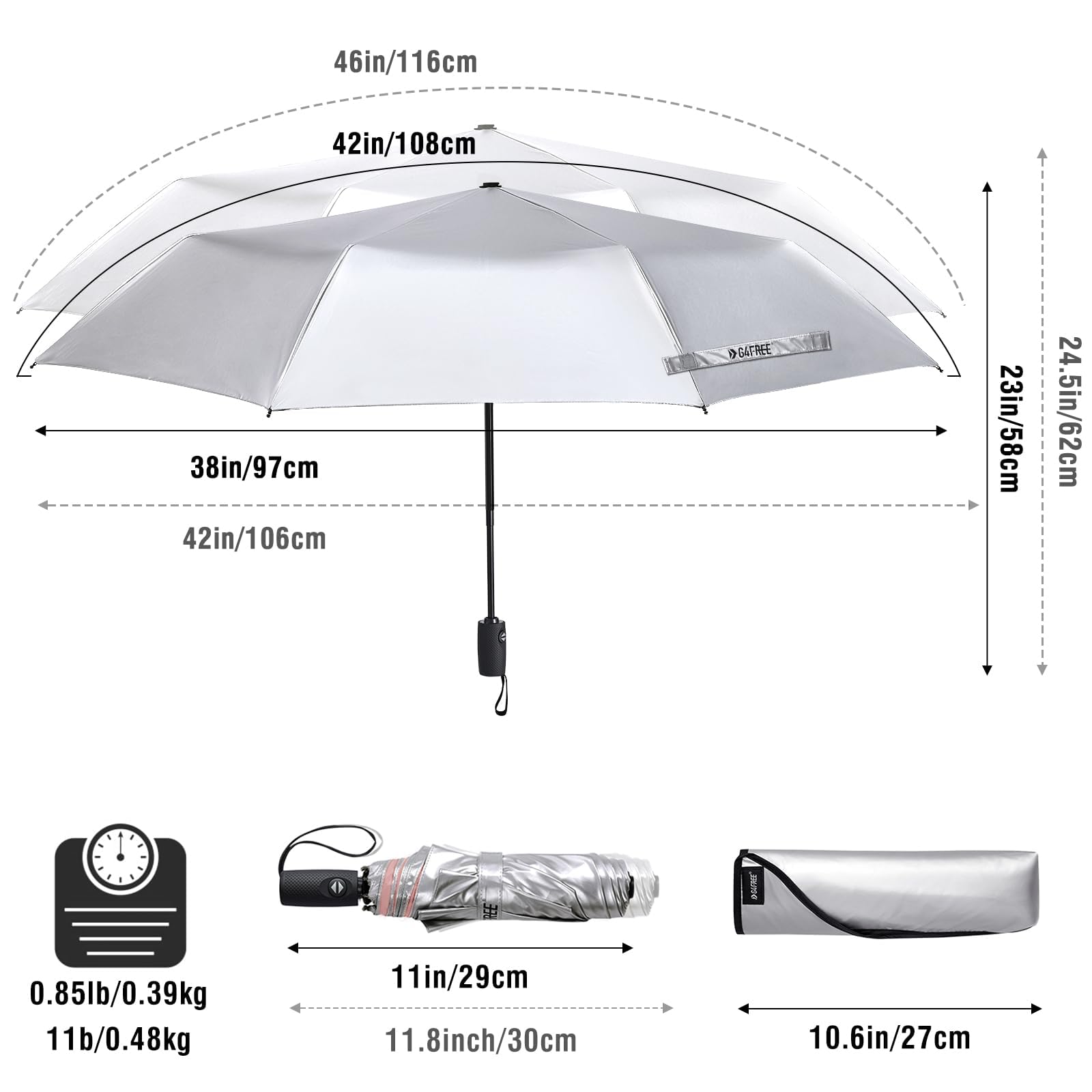 Foto 3 pulgar | Paraguas De Viaje G4free Upf 50+ Con Protección Uv 105/116 Cm - Venta Internacional.