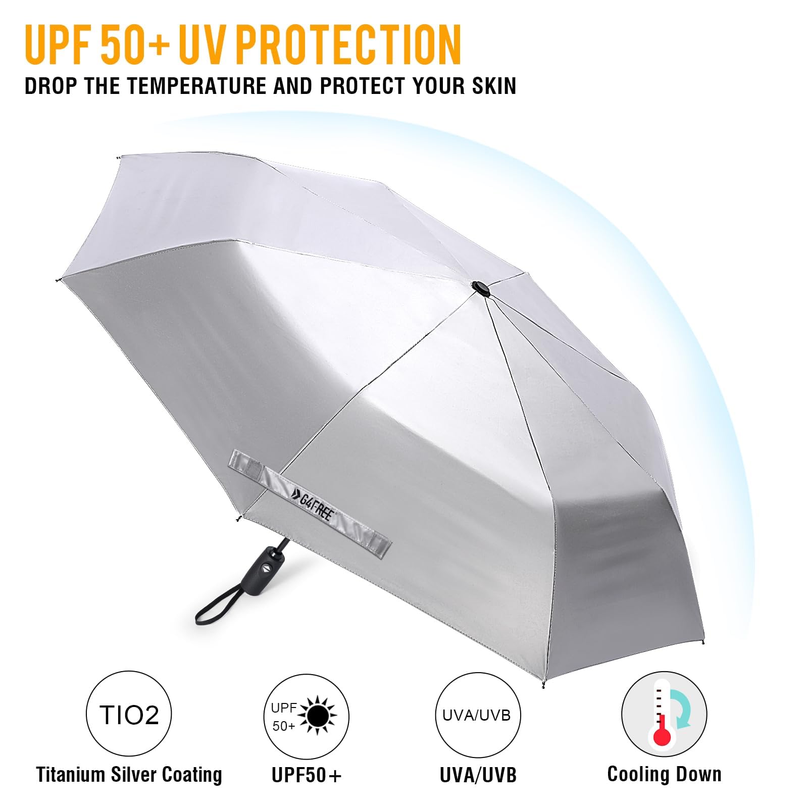 Foto 4 pulgar | Paraguas De Viaje G4free Upf 50+ Con Protección Uv 105/116 Cm - Venta Internacional.