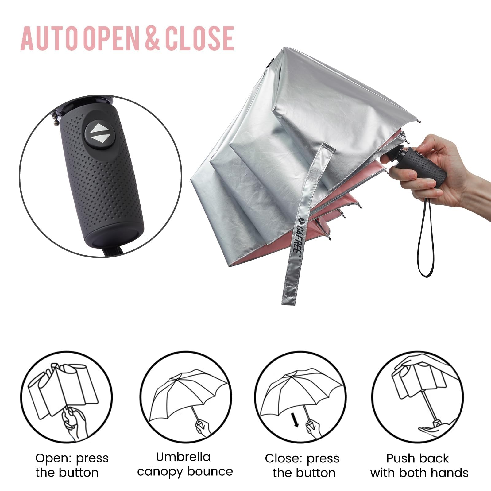 Foto 6 pulgar | Paraguas De Viaje G4free Upf 50+ Con Protección Uv 105/116 Cm - Venta Internacional.