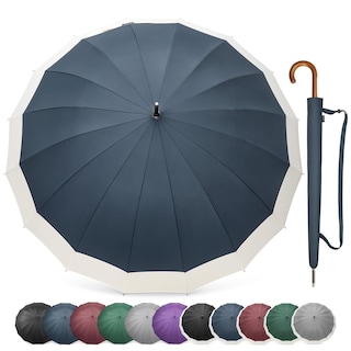 Foto 1 | Paraguas G4free A Prueba De Viento De 120 Cm De Diámetro Para 2 Personas, Color Azul/marfil - Venta Internacional.
