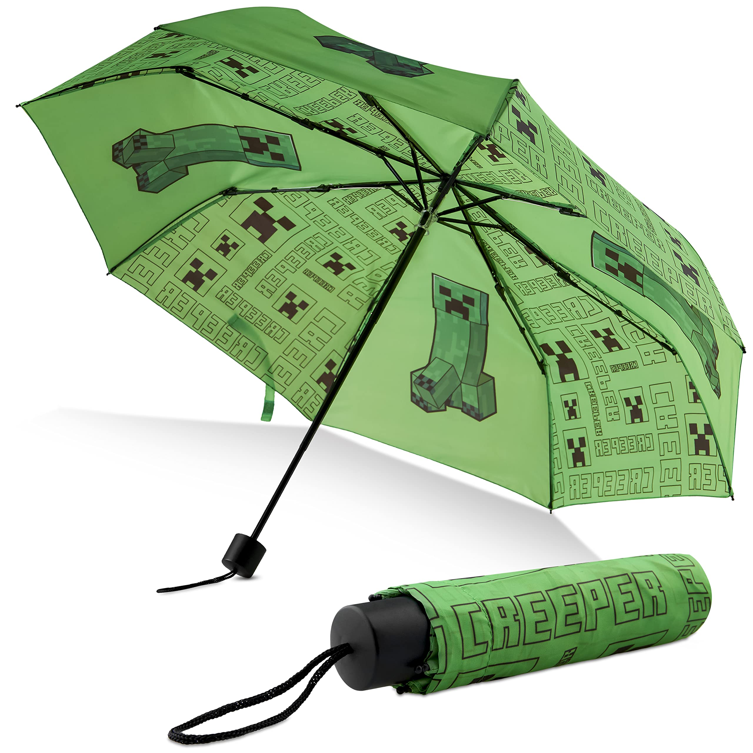 Foto 2 pulgar | Paraguas Minecraft Kids Con Forma De Cúpula Transparente, Color Verde - Venta Internacional.