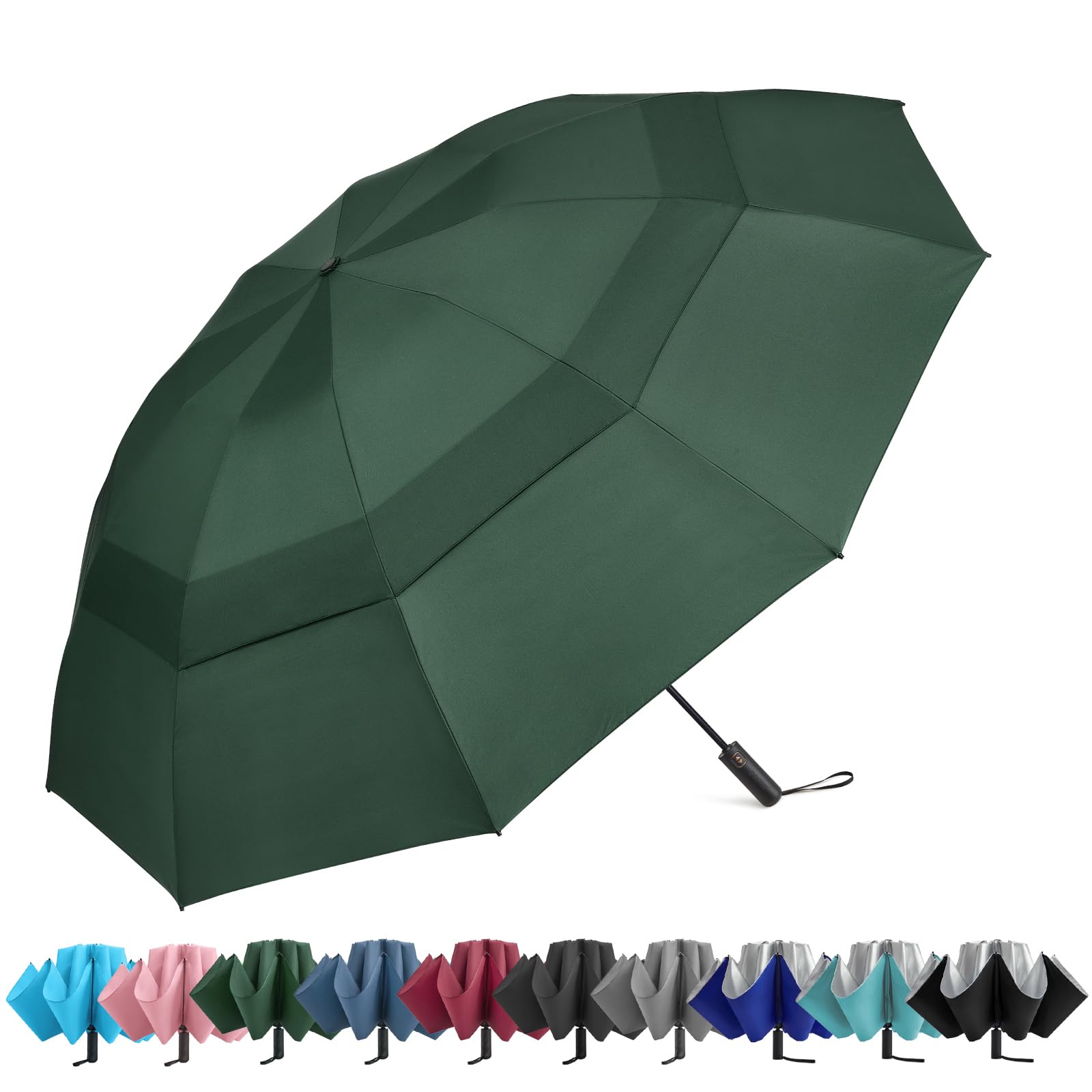 Paraguas De Golf G4free, Compacto, Recorrido Inverso, 105 Cm, Verde Oscuro - Venta Internacional.