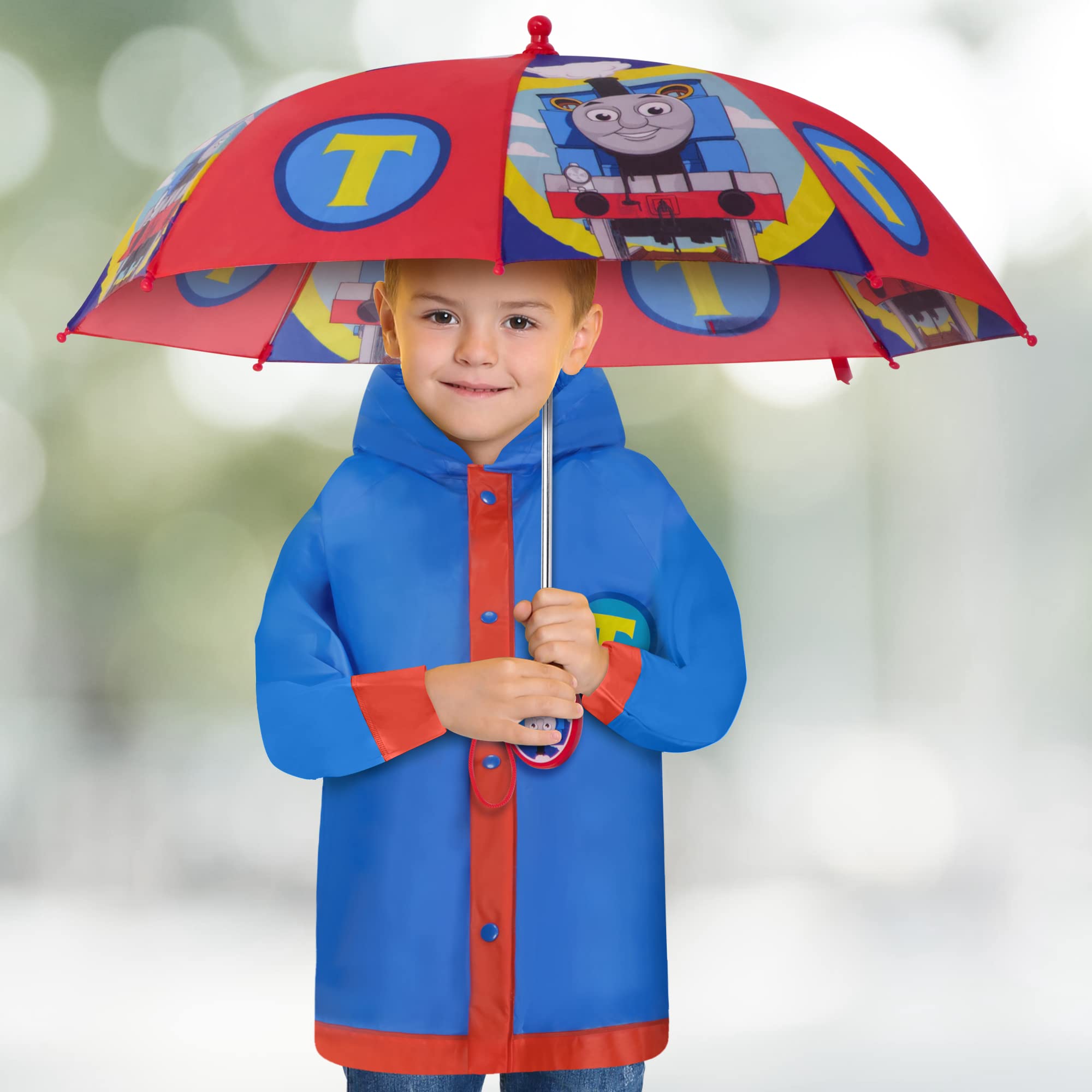 Foto 3 pulgar | Set De Ropa Impermeable Mattel Thomas Para Niños Con Paraguas Y Poncho, 4-5 Años, Azul - Venta Internacional.