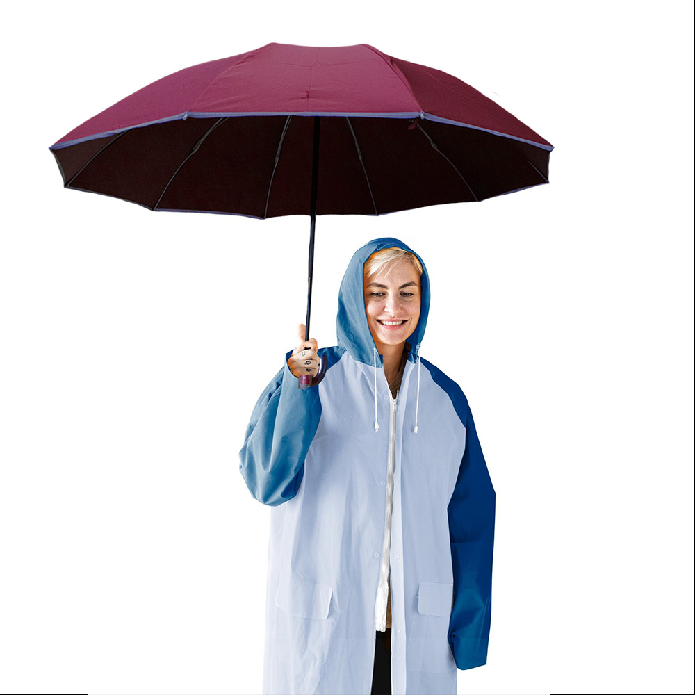 Foto 7 pulgar | Sombrilla Automática Con Protección Uv Y Tela Impermeable De 9 Varillas Rojo