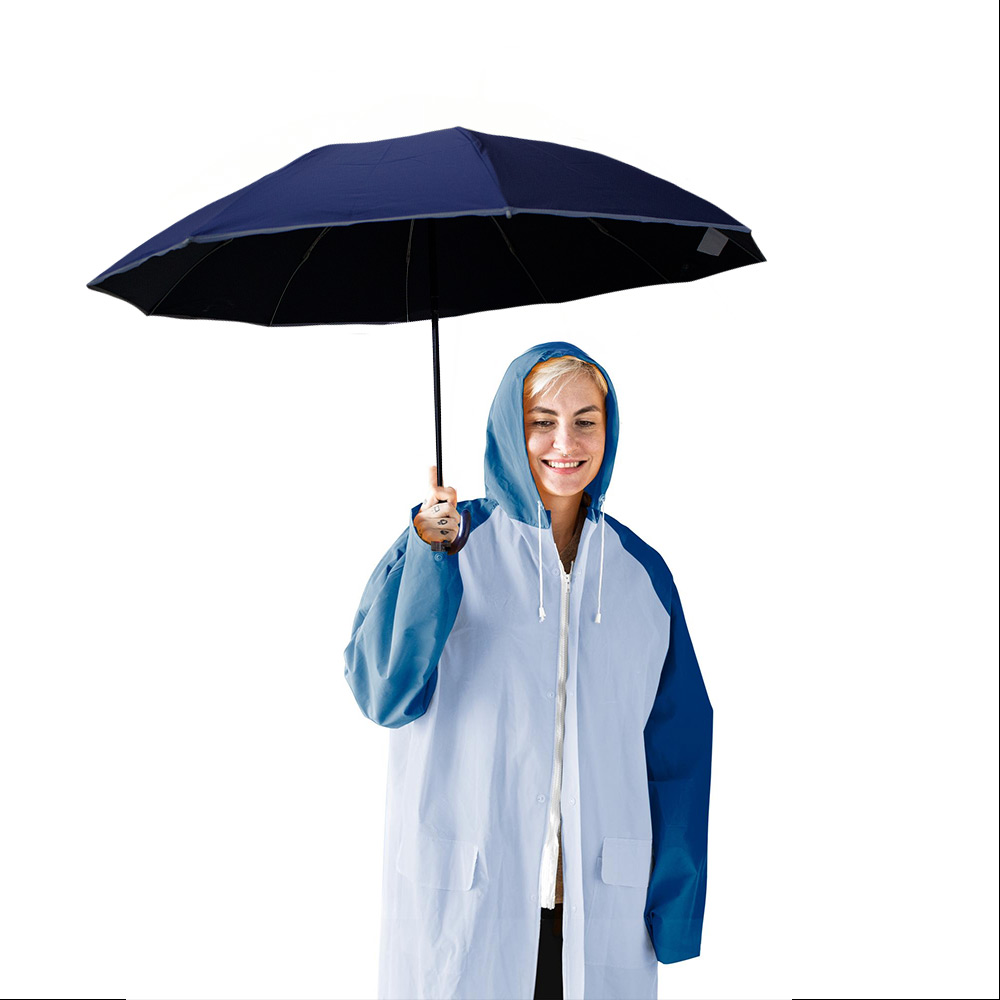 Foto 7 pulgar | Sombrilla Automática Con Protección Uv Y Tela Impermeable De 9 Varillas Azul