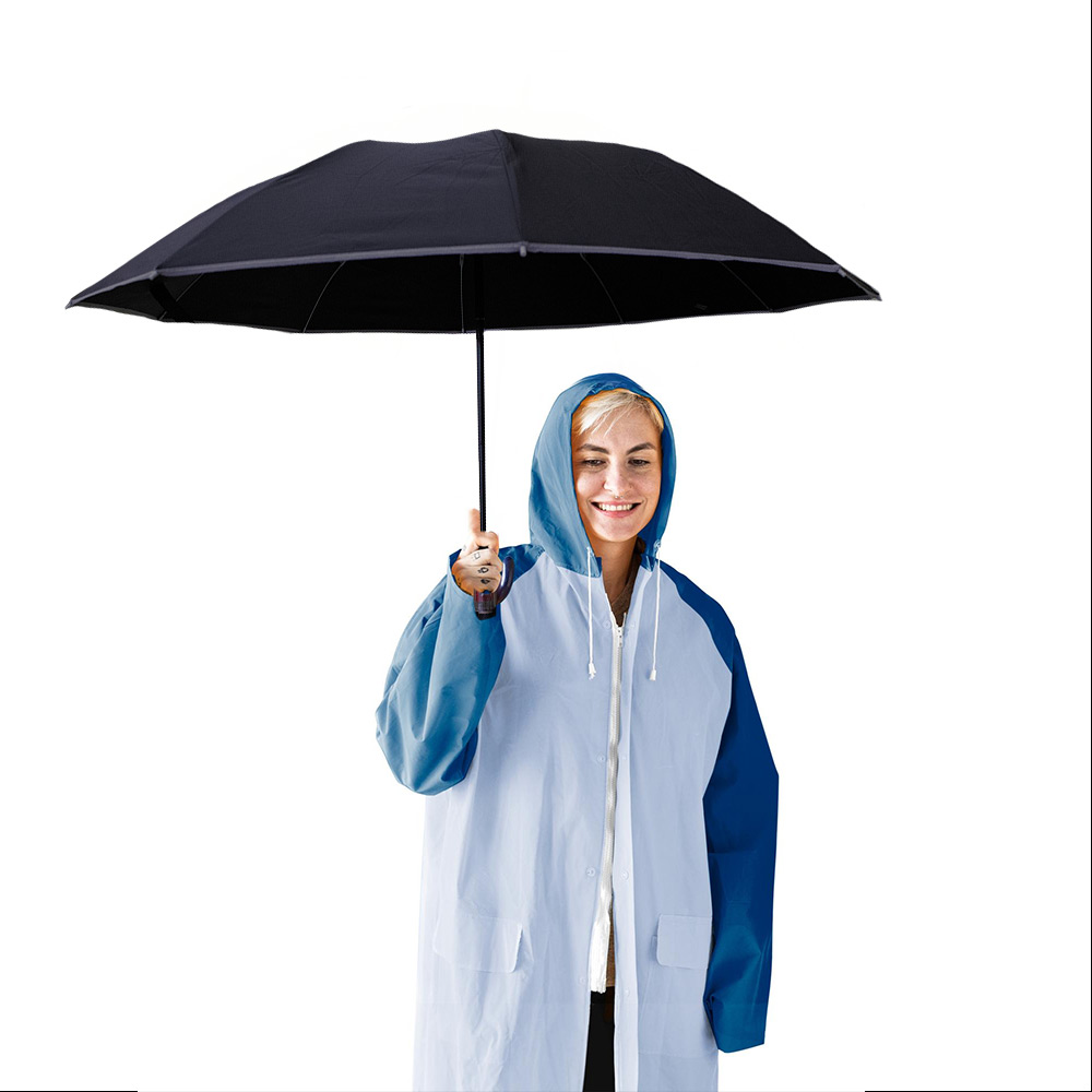 Foto 7 pulgar | Sombrilla Automática Con Protección Uv Y Tela Impermeable De 9 Varillas Negro