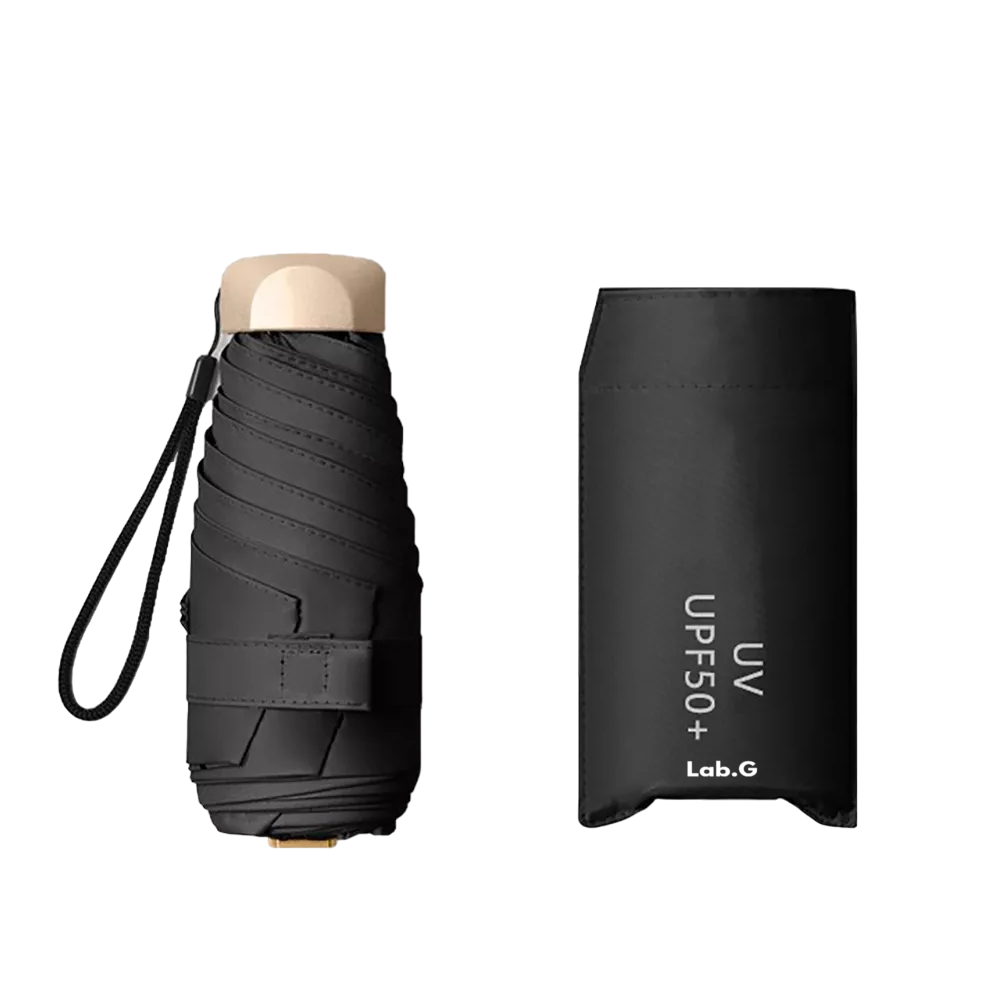 Sombrilla Paraguas De Bolsillo Resistente Reforzada Anti-uv Negro