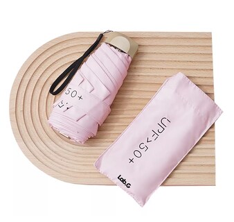 Foto 2 | Sombrilla Paraguas De Bolsillo Resistente Reforzada Anti-uv Rosa
