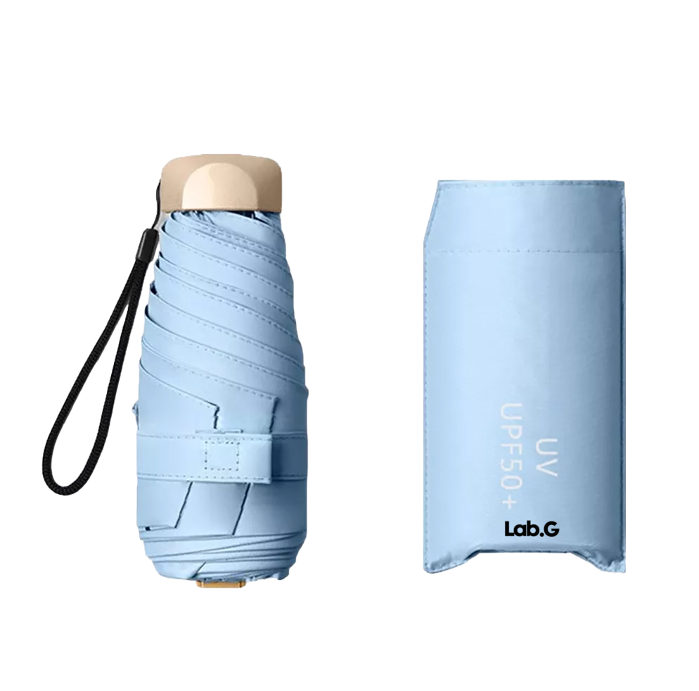 Sombrilla Paraguas De Bolsillo Resistente Reforzada Anti-uv Azul