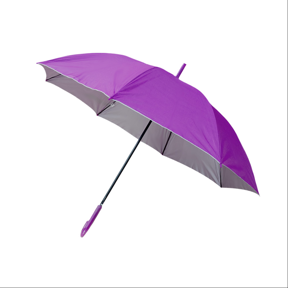 Paraguas Tipo Bastón Filtro Uv 8 Varillas Doble Semiautomático Color Morado