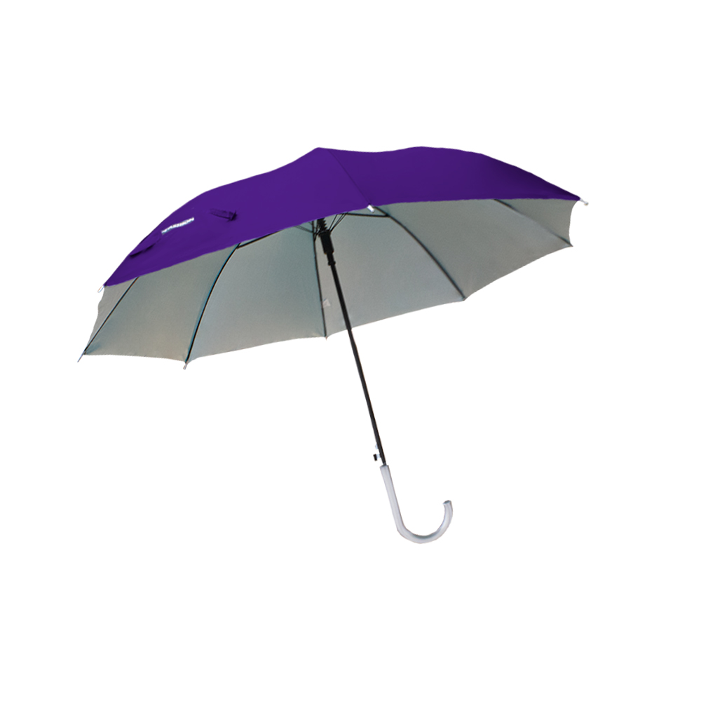 Paraguas Tipo Bastón Filtro Uv 8 Varillas Reforzado Semiautomático Color Morado
