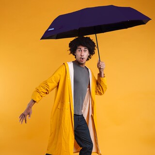 Foto 6 | Sombrilla Automática Protección Uv Tela Impermeable 10 Varillas Dobles Resistente Color Azul