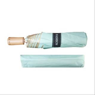 Foto 4 | Sombrilla Manual De Bolsillo Filtro Uv Reforzado 8 Varillas Dobles Color Menta