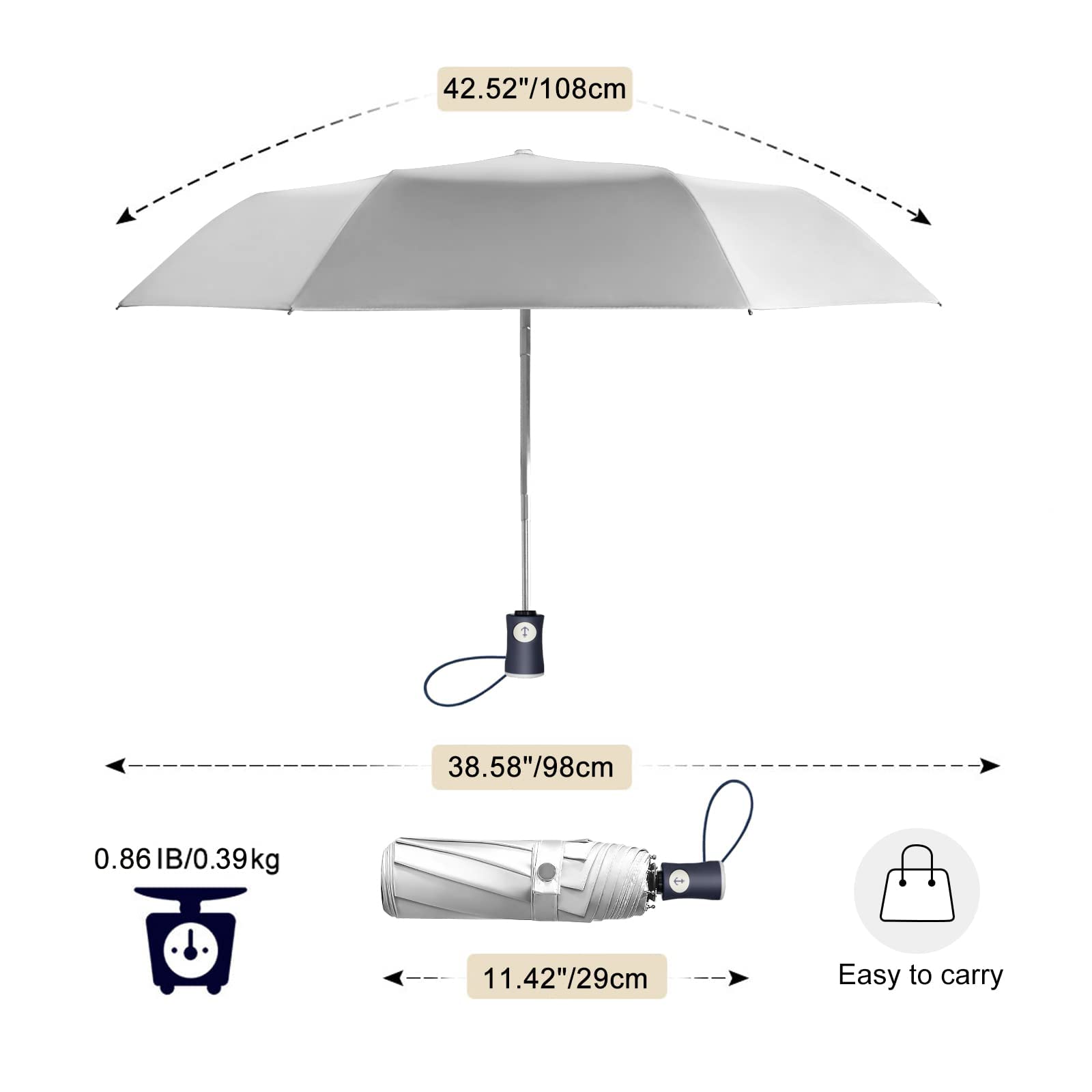 Foto 6 pulgar | Paraguas De Viaje Cuby Uv Sun Compact Plegable Rosa Para Mujer - Venta Internacional.