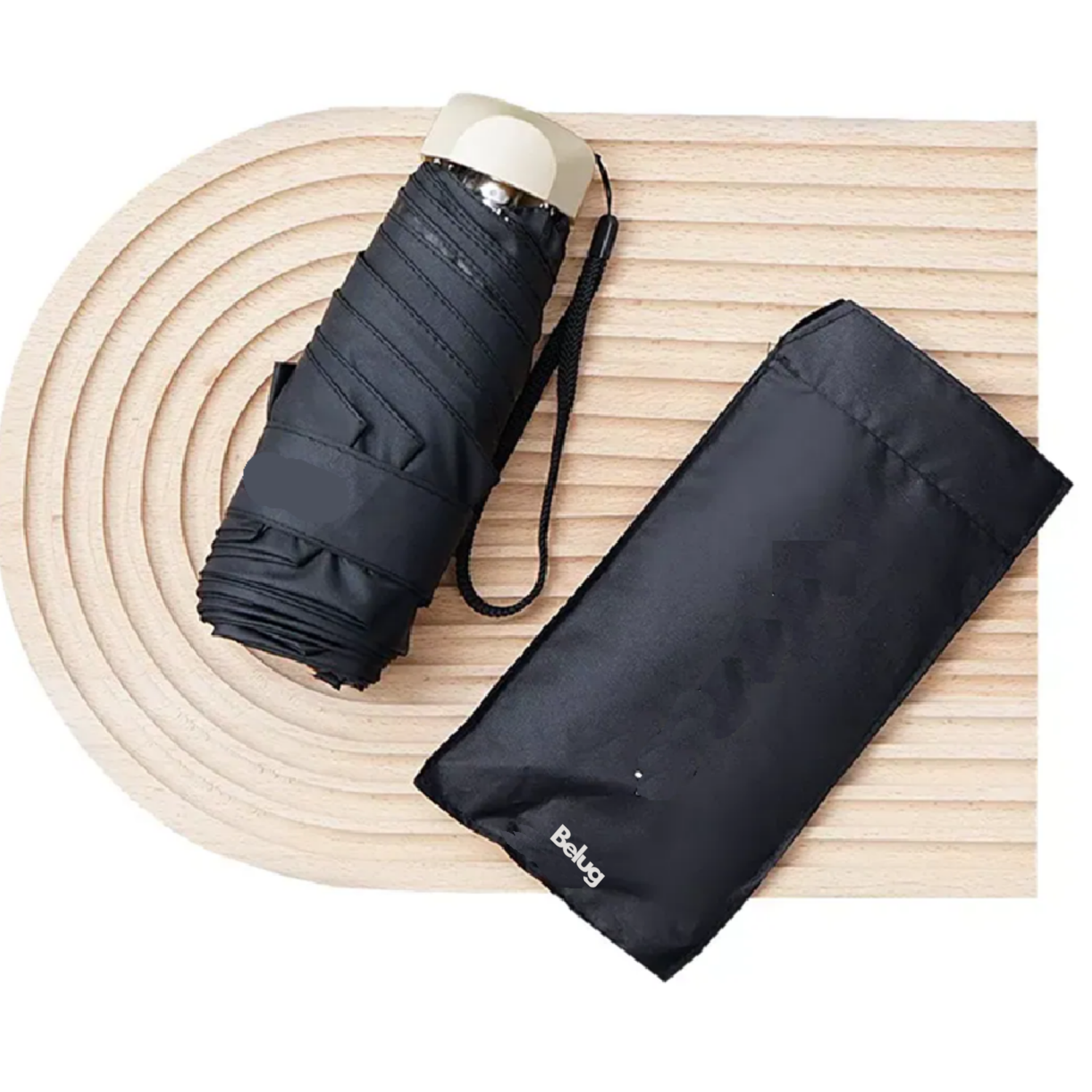 Foto 3 pulgar | Sombrilla Paraguas Belug De Bolsillo Resistente Reforzada Anti-uv Negro