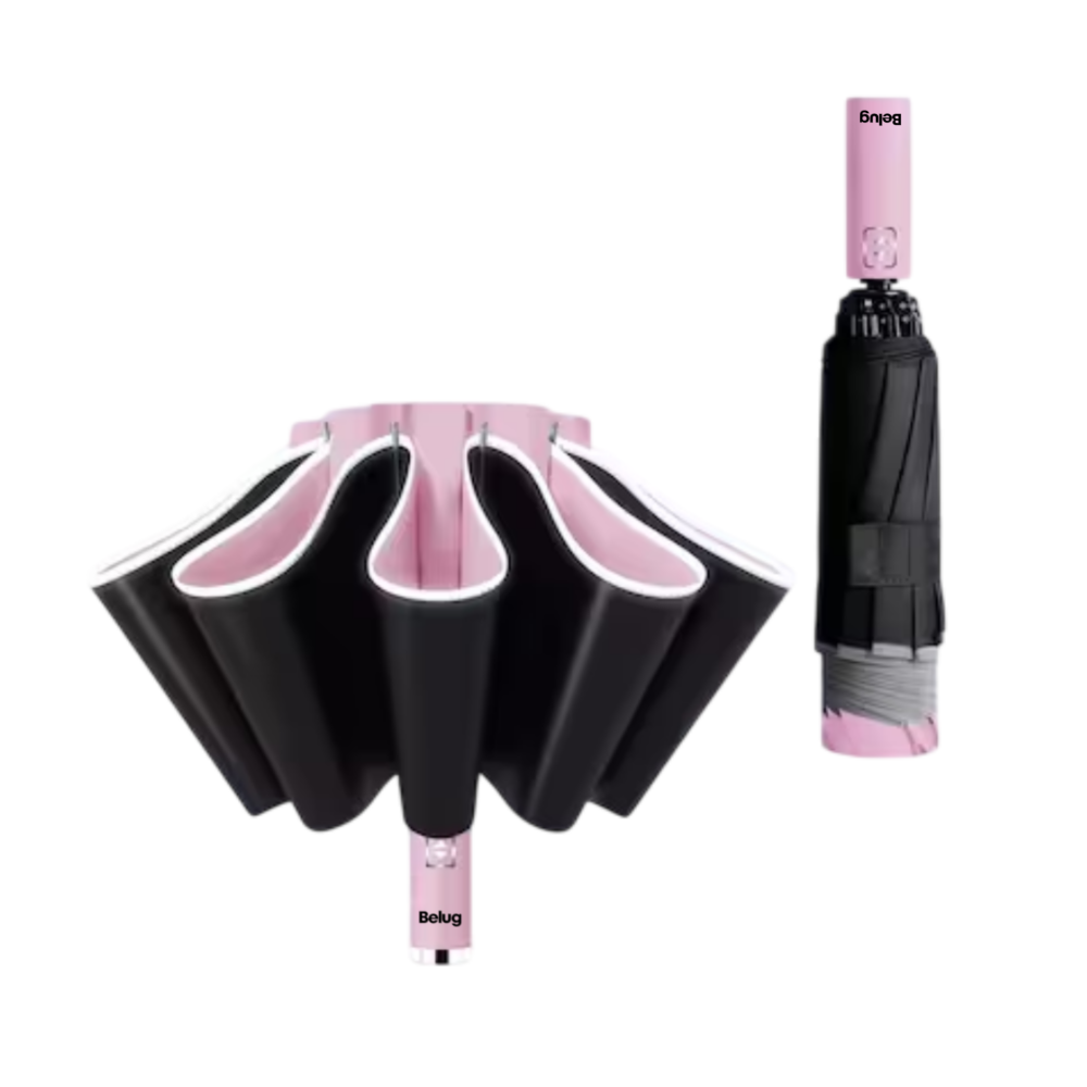 Foto 3 pulgar | Paraguas Automático Extra Grande 105 Cm Reforzado 10 Varillas Belug,  Rosa/negro