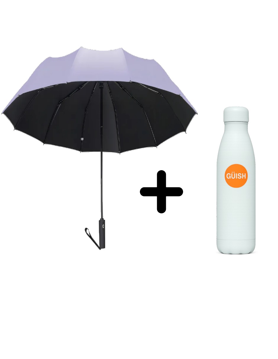 Foto 1 | Paraguas Plegable Protección Anti-uv  + Gratis Termo Güish De Regalo