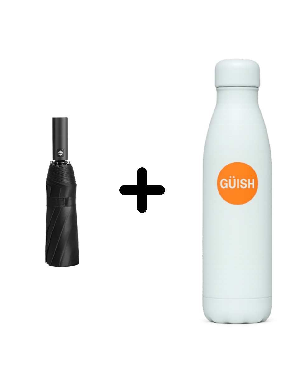 Foto 2 pulgar | Paraguas De Bolsillo + Gratis Termo Güish De Regalo