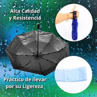 Foto 4 | Paraguas Sombrilla Anti-ultravioleta Con Botón Para Abrir Automático Azul Cielo