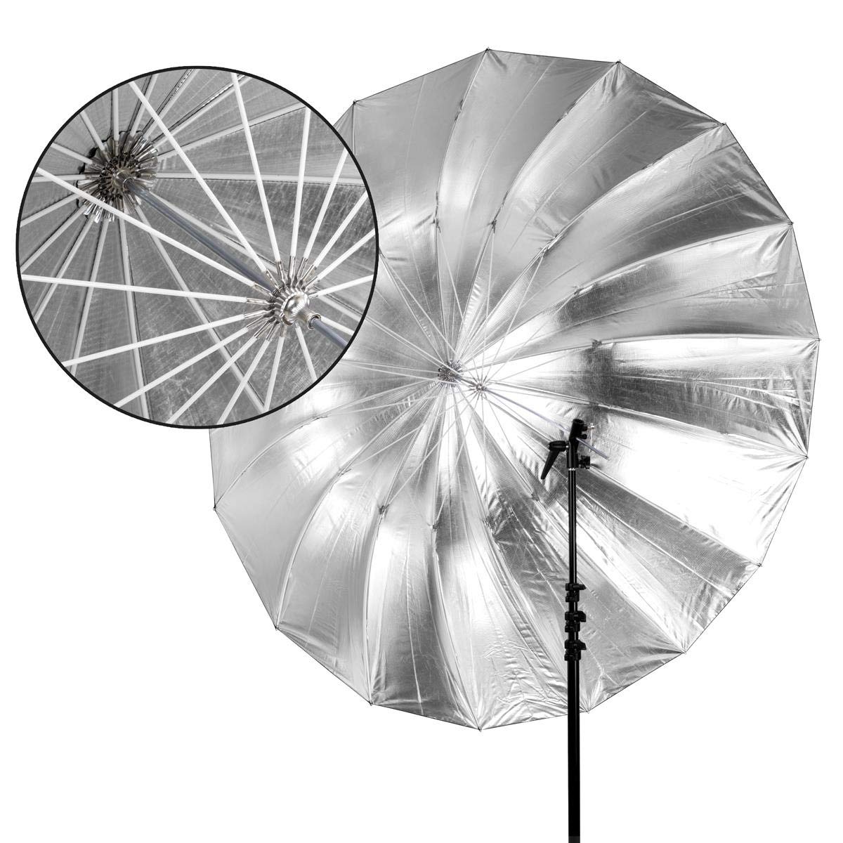 Foto 6 pulgar | Umbrella Glow Easy Lock Xl De Fibra De Vidrio Plateada Profunda, 165 Cm - Venta Internacional.