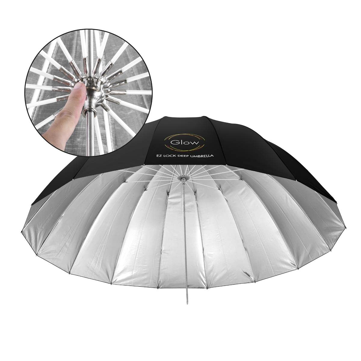Foto 7 pulgar | Umbrella Glow Easy Lock Xl De Fibra De Vidrio Plateada Profunda, 165 Cm - Venta Internacional.