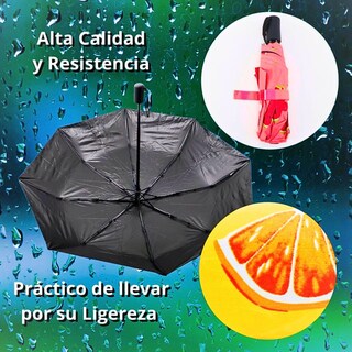 Foto 3 | Paraguas Sombrilla De Frutas Portatiles Con Boton Resistente Naranja