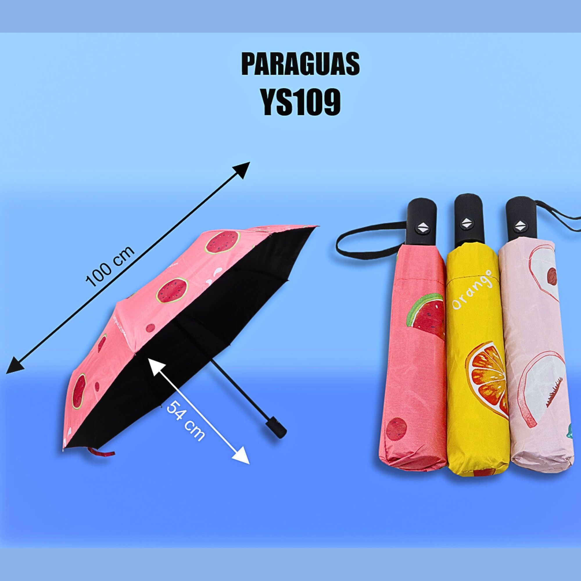 Foto 7 pulgar | Paraguas Sombrilla De Frutas Portátiles Con Botón Resistente Sandia