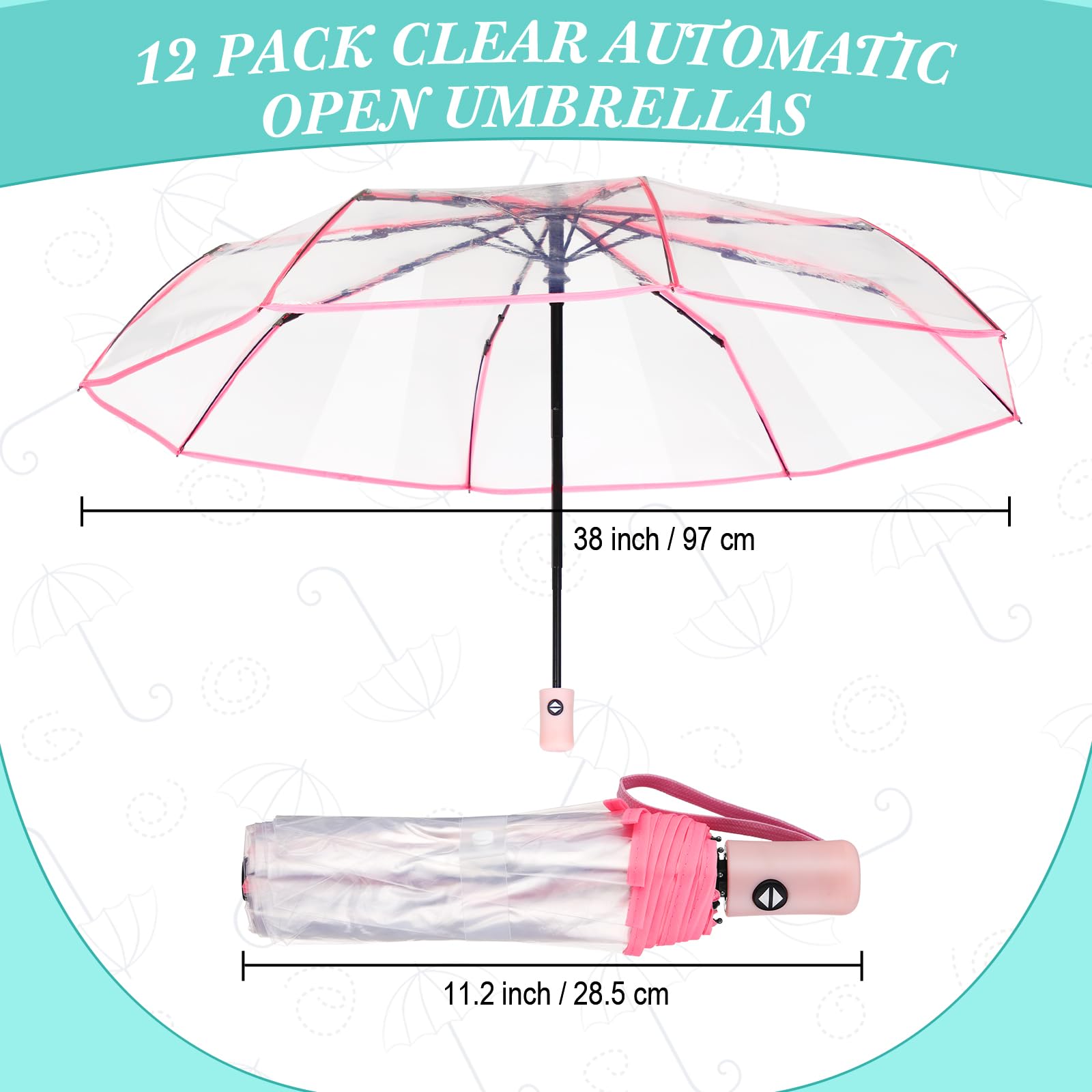 Foto 3 pulgar | Paraguas Plegable Sanwuta Transparente Completamente Automático X12 - Venta Internacional.
