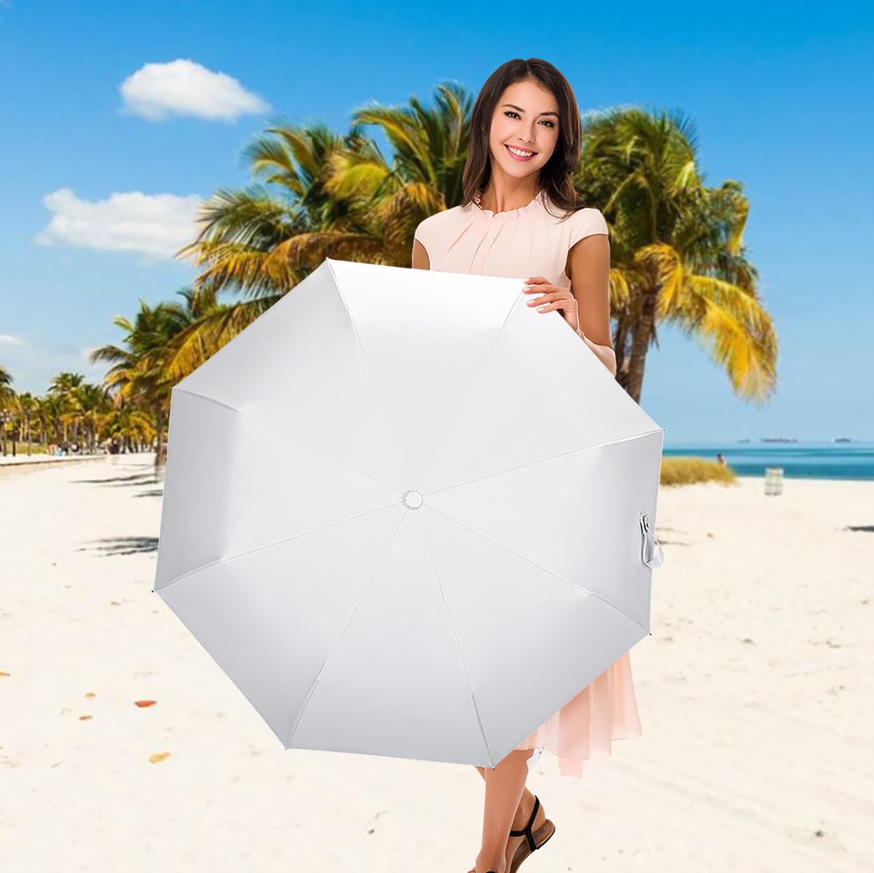 Foto 4 | Paraguas Cuby Uv, Compacta, Plegable, De Viaje, Se Abre Y Cierra Automáticamente - Venta Internacional.