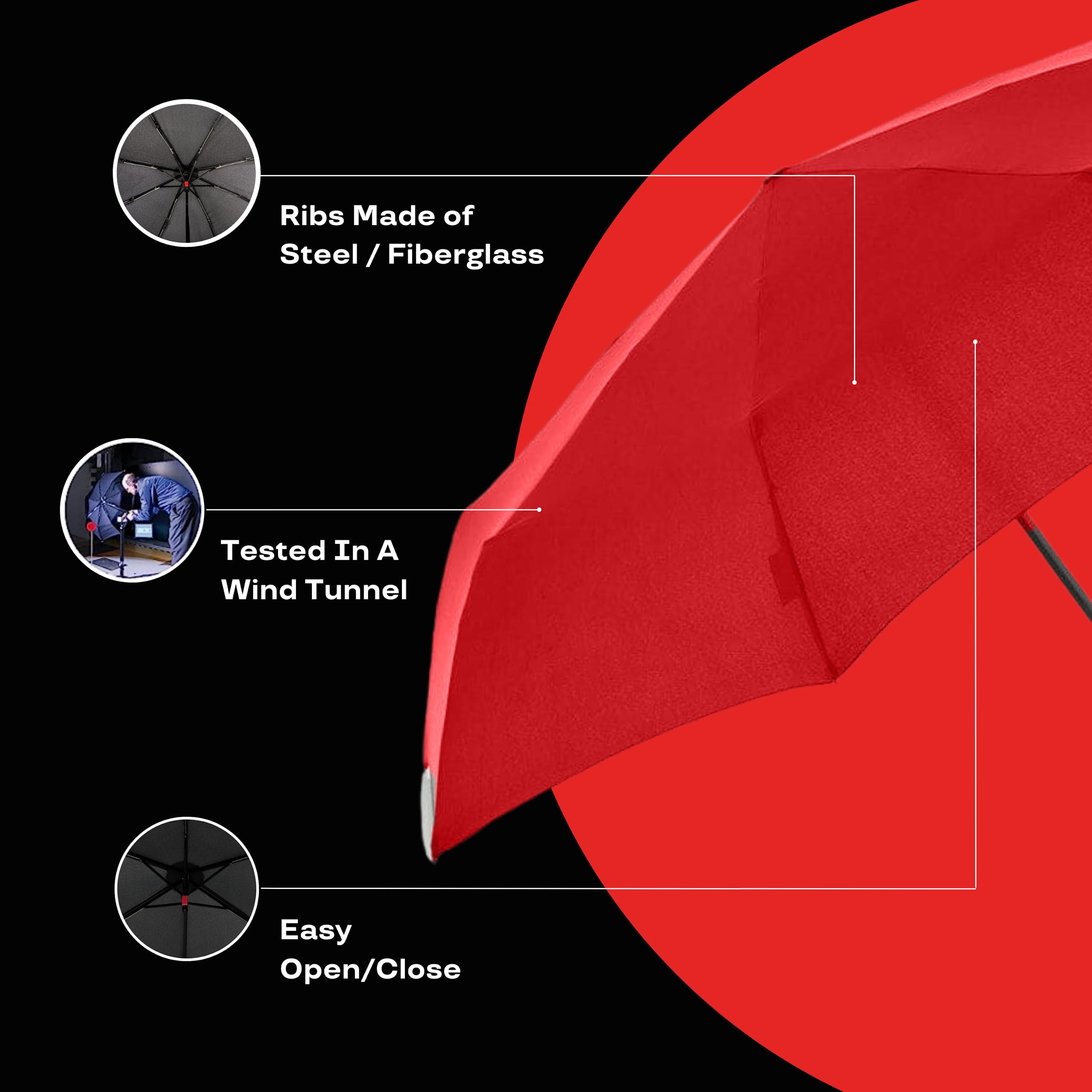 Foto 6 | Paraguas Impermeable Knirps U.200 Ultraligero Duomatic Rojo - Venta Internacional.