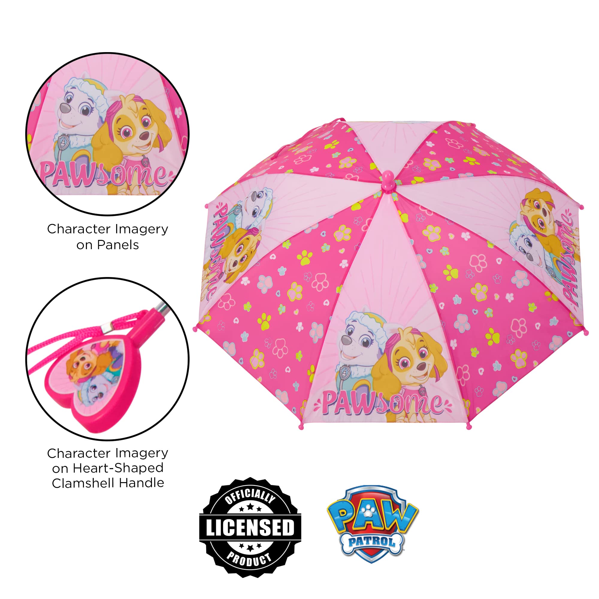 Foto 4 pulgar | Paraguas Nickelodeon Paw Patrol Rosa Para Niñas De 3 A 6 Años - Venta Internacional.