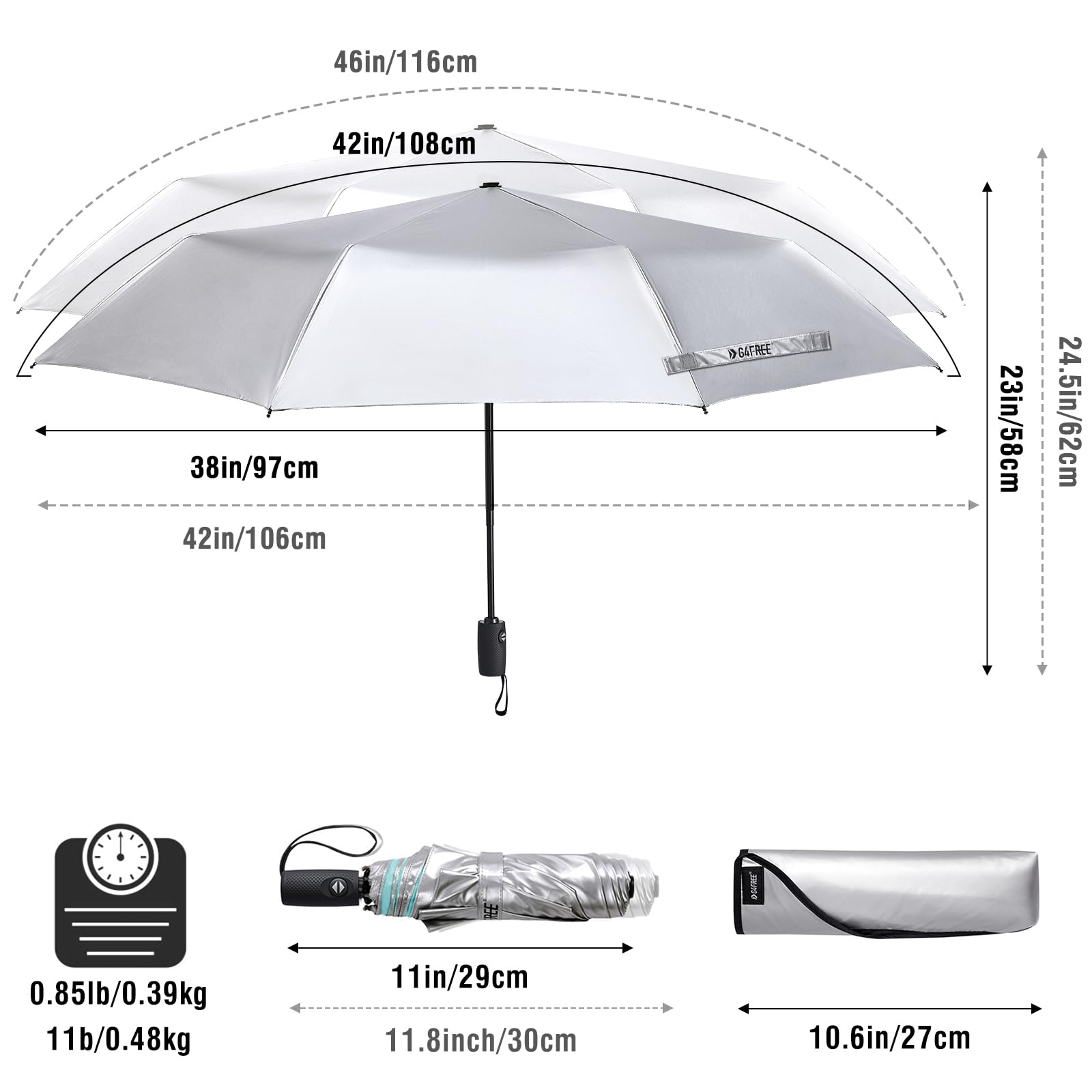 Foto 5 pulgar | Paraguas De Viaje G4free Upf 50+ Con Protección Uv 107/117 Cm - Venta Internacional.