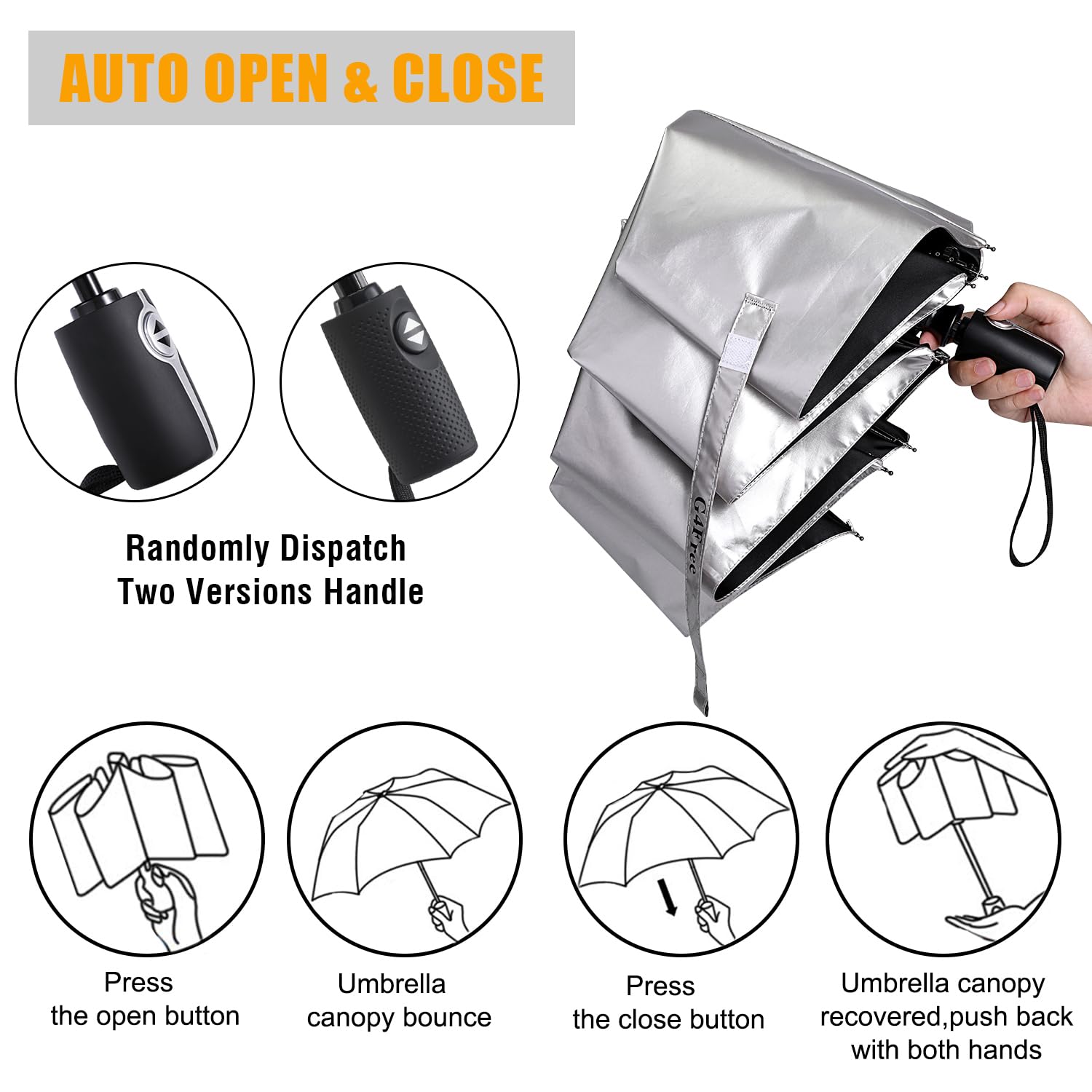 Foto 5 | Paraguas De Viaje G4free Upf 50+ Con Protección Uv 107/117 Cm - Venta Internacional.