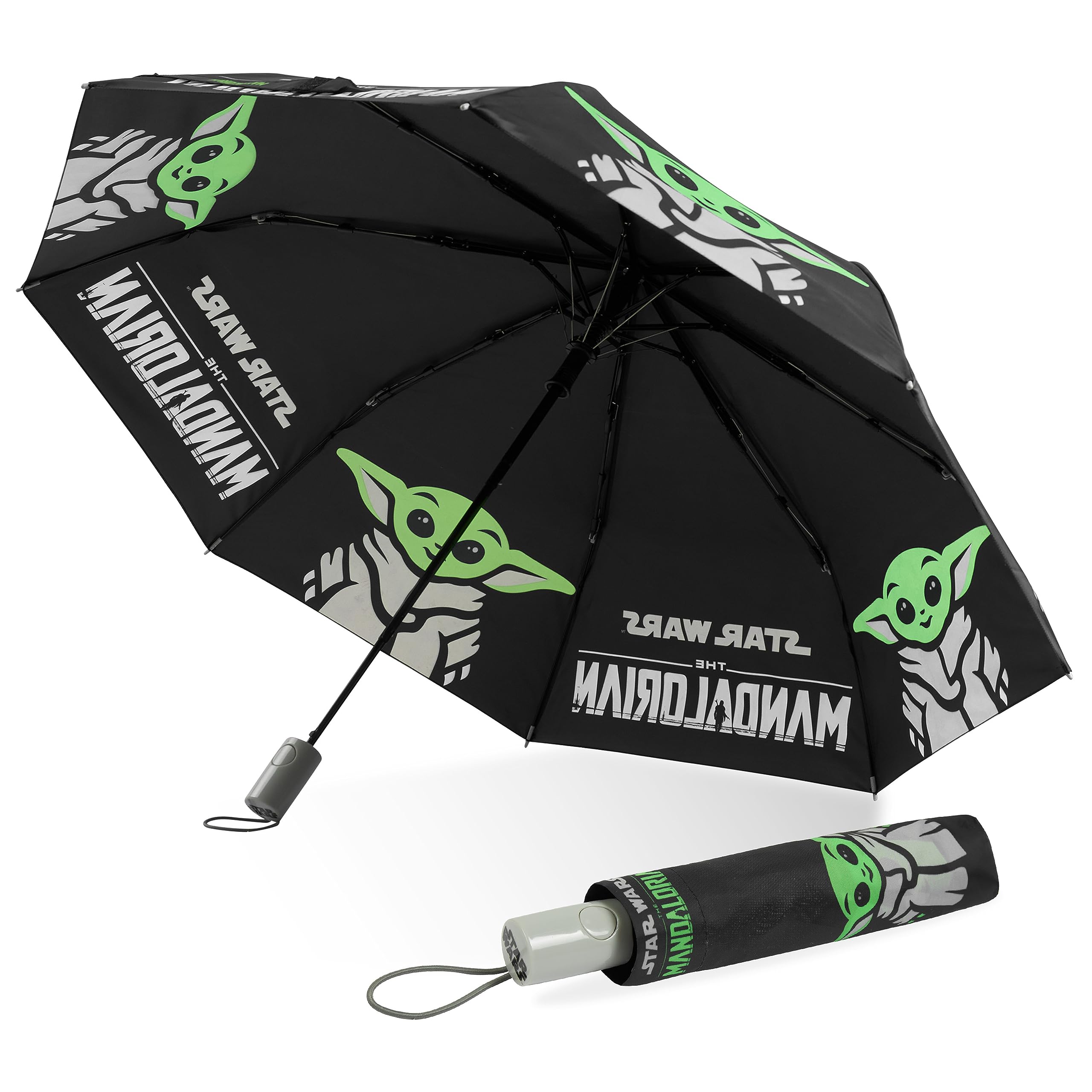 Foto 1 | Paraguas Telescópico Plegable Disney The Mandalorian Baby Yoda - Venta Internacional.