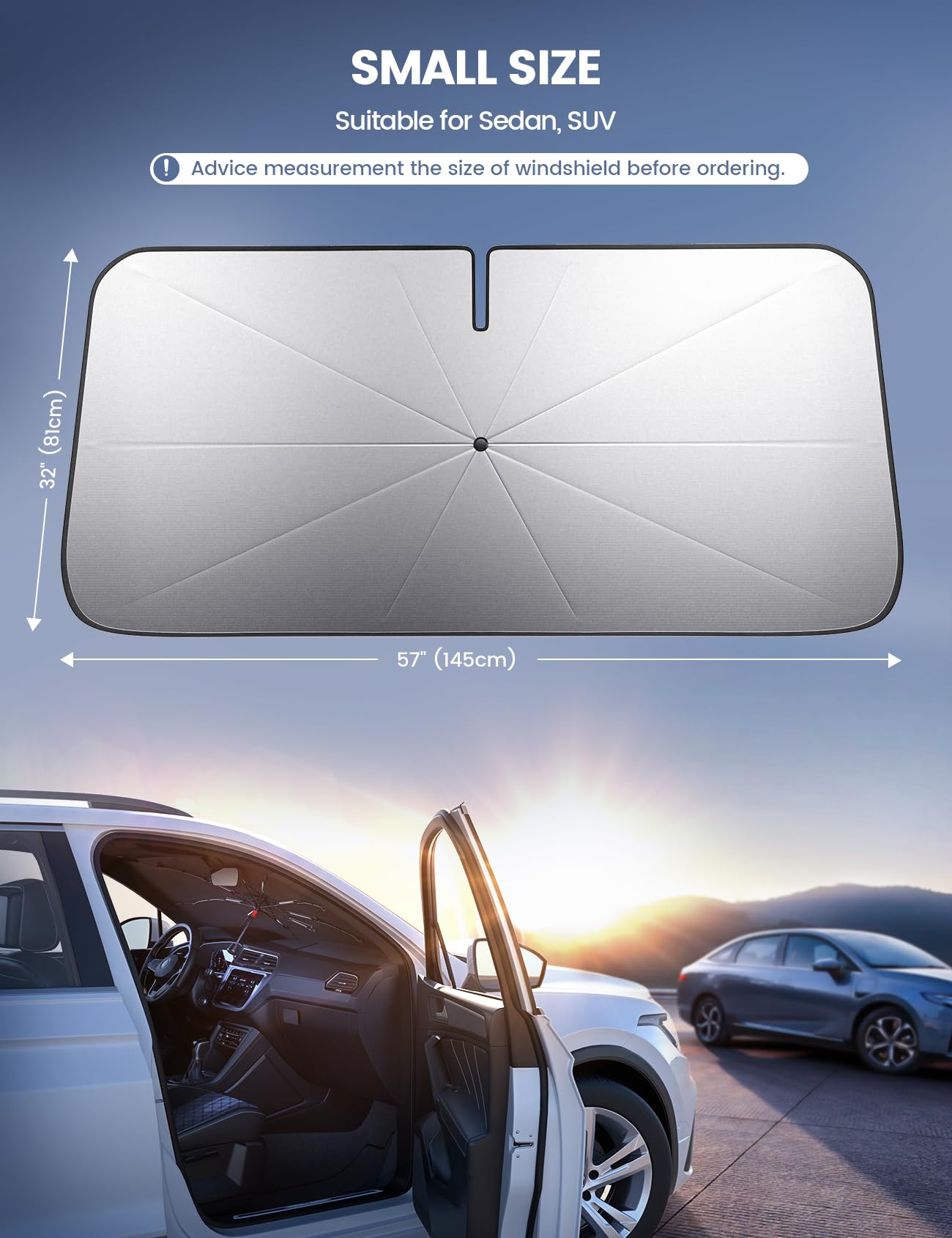 Foto 4 pulgar | Parasol Lamicall Para Parabrisas De Coche, 57 X 32 Cm - Venta Internacional.