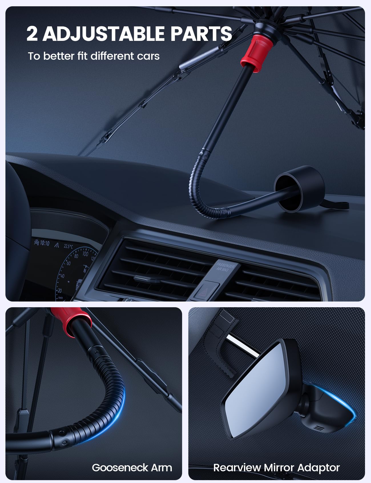 Foto 7 pulgar | Parasol Lamicall Para Parabrisas De Coche, 57 X 32 Cm - Venta Internacional.