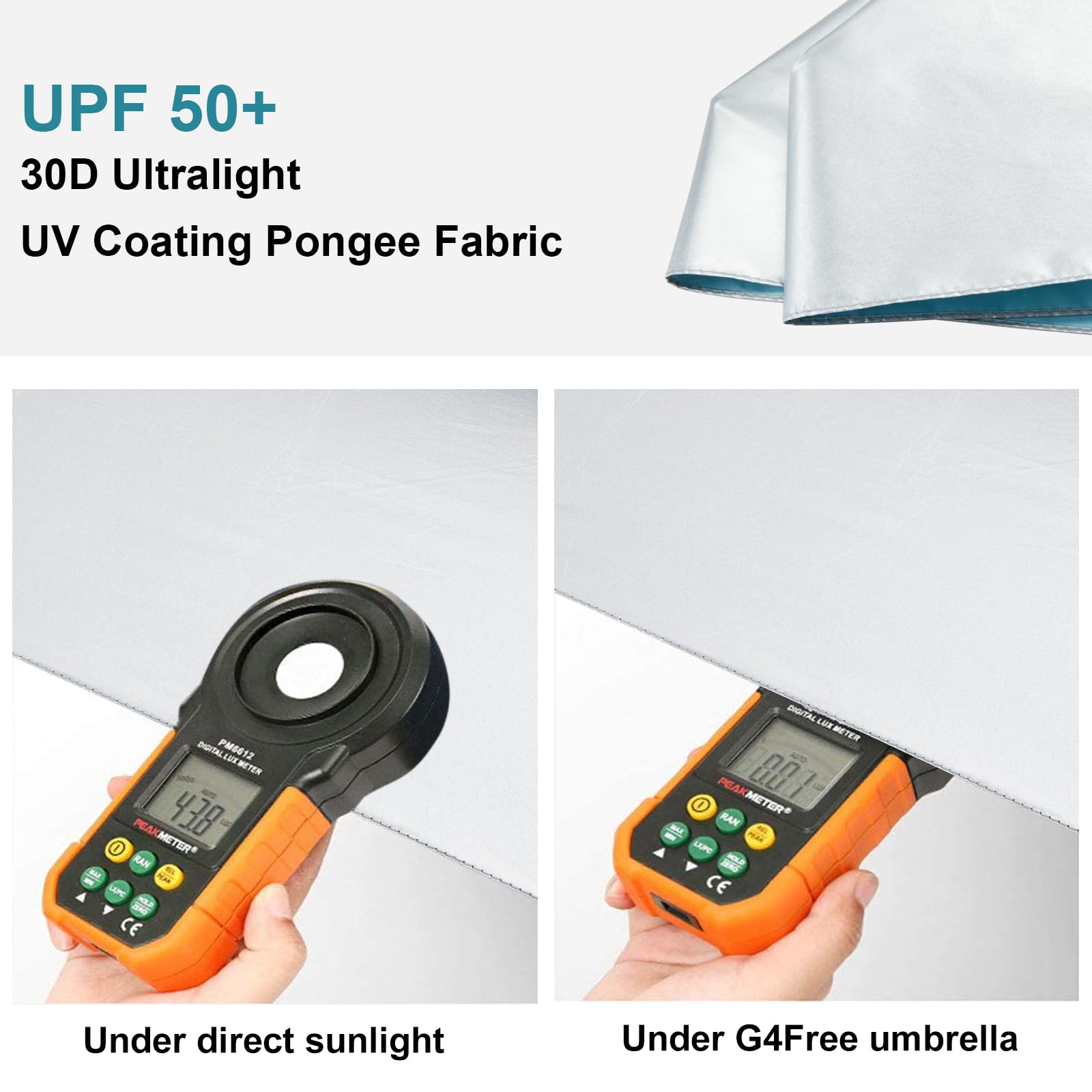 Foto 3 pulgar | Paraguas De Viaje G4free Compacto Ultraligero Upf 50+ Uv Plateado - Venta Internacional.