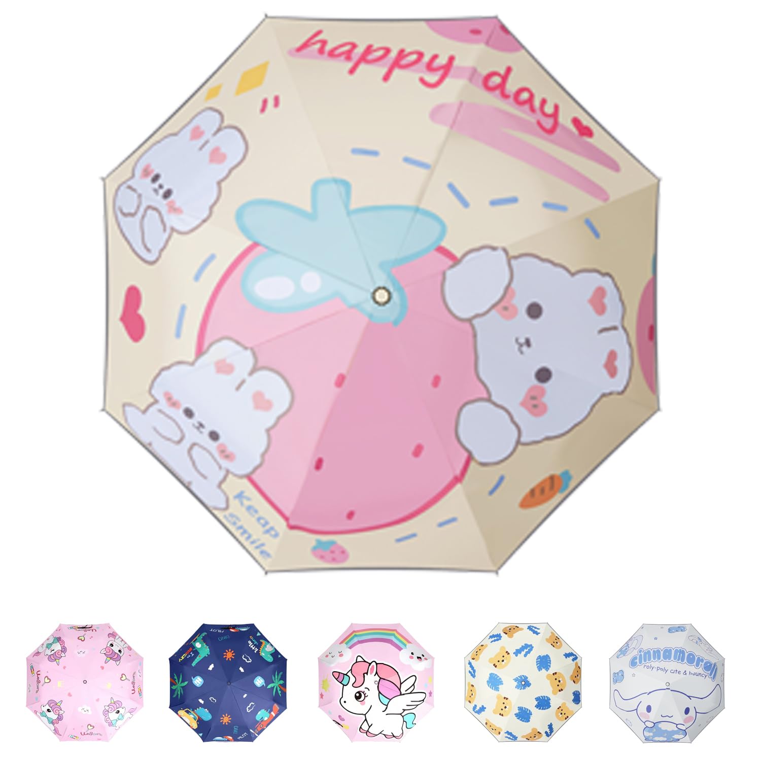 Paraguas Hannstar Para Niños Plegable A Prueba De Viento, Antiuv Y Reflectante - Venta Internacional.