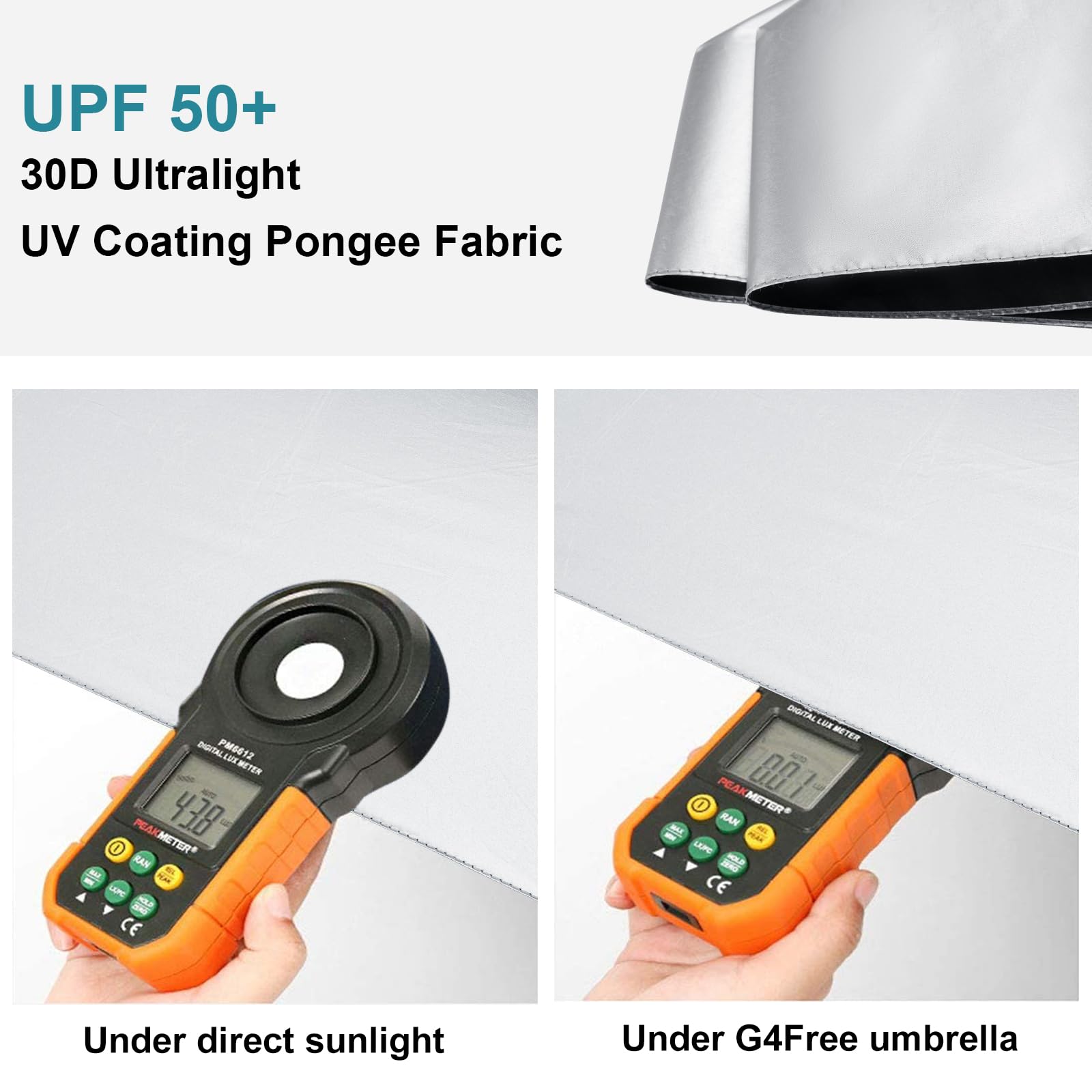 Foto 3 pulgar | Paraguas De Viaje G4free Compacto Ultraligero Upf 50+ Uv Plateado - Venta Internacional.