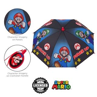 Foto 3 | Paraguas Nintendo Super Mario Para Niños De 3 A 6 Años Resistente Al Agua - Venta Internacional.