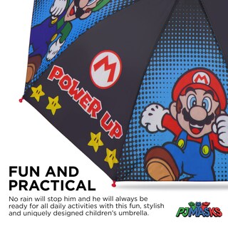 Foto 4 | Paraguas Nintendo Super Mario Para Niños De 3 A 6 Años Resistente Al Agua - Venta Internacional.
