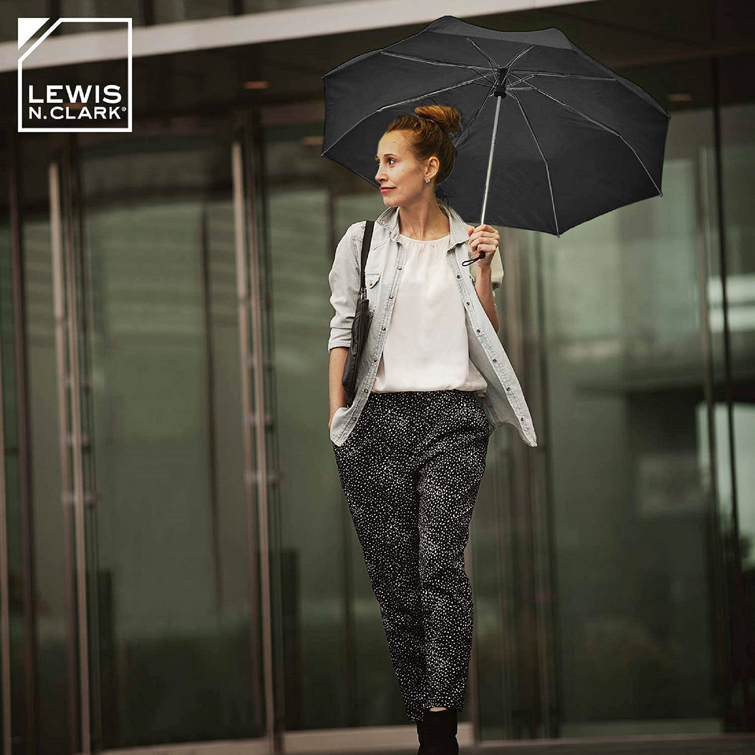 Foto 4 | Paraguas De Viaje Lewis N. Clark, Impermeable Y Resistente Al Viento - Venta Internacional.