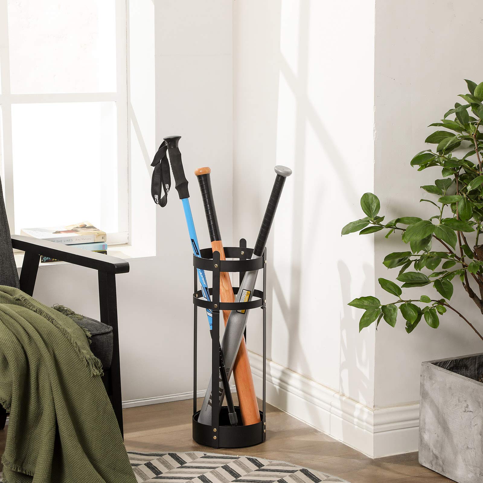Foto 4 pulgar | Soporte Para Paraguas Songmics De Acero Con Bandeja De Goteo Desmontable, Negro - Venta Internacional.