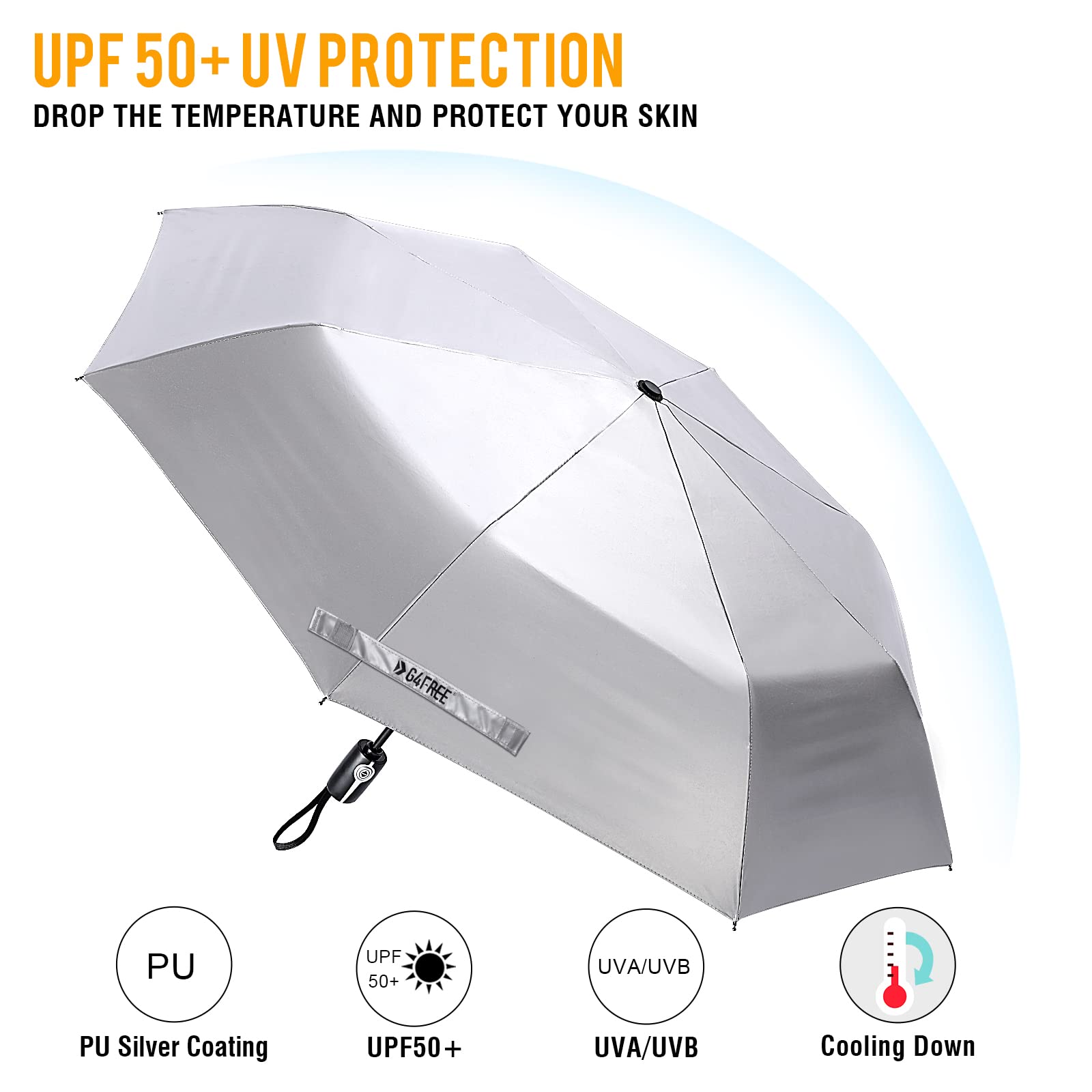 Foto 4 pulgar | Paraguas De Viaje G4free Upf 50+ Con Protección Uv 110/117 Cm - Venta Internacional.