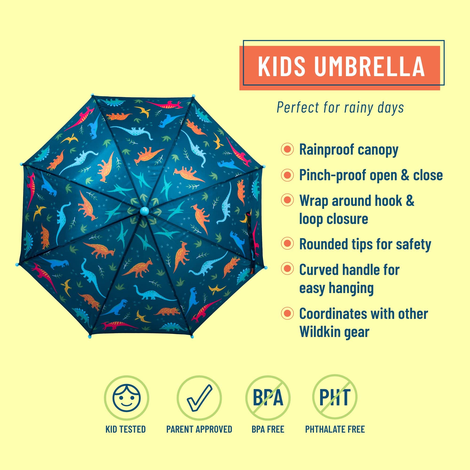 Foto 4 pulgar | Paraguas Wildkin Kids, Toldo Impermeable Con Diseño De Dinosaurios Jurásicos - Venta Internacional.