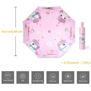 Foto 4 | Paraguas Hannstar Para Niños Plegable A Prueba De Viento, Antiuv Y Reflectante - Venta Internacional.