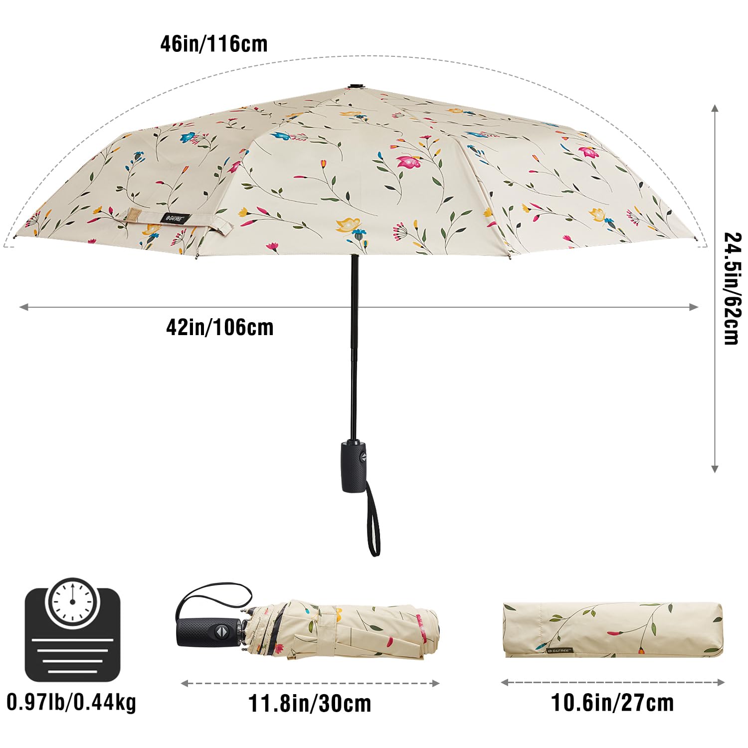 Foto 4 pulgar | Paraguas De Viaje G4free Upf 50+ Con Protección Uv 110/117 Cm - Venta Internacional.