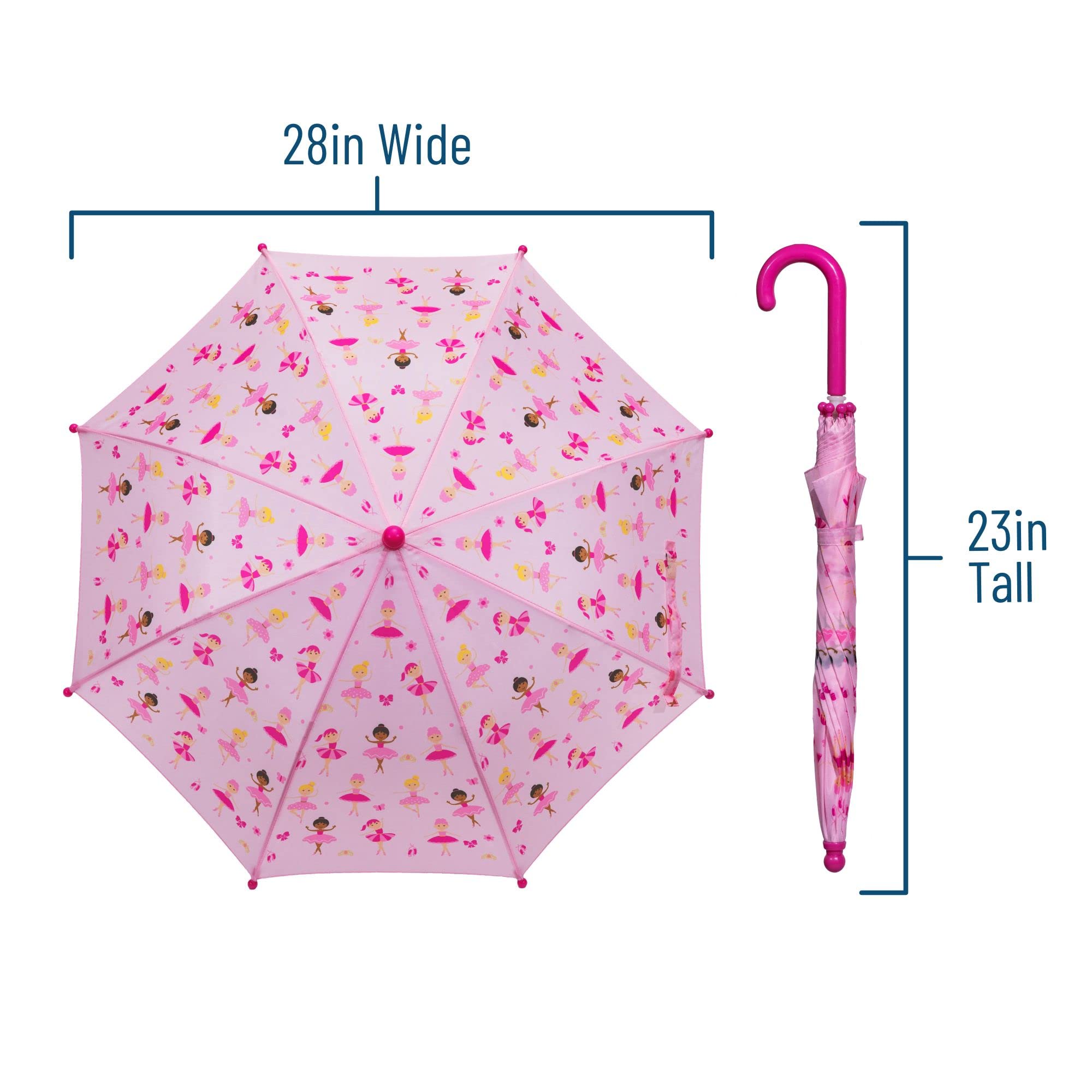 Foto 6 pulgar | Bailarina Umbrella Wildkin Kids Con Toldo Impermeable Y Mango Curvo - Venta Internacional.