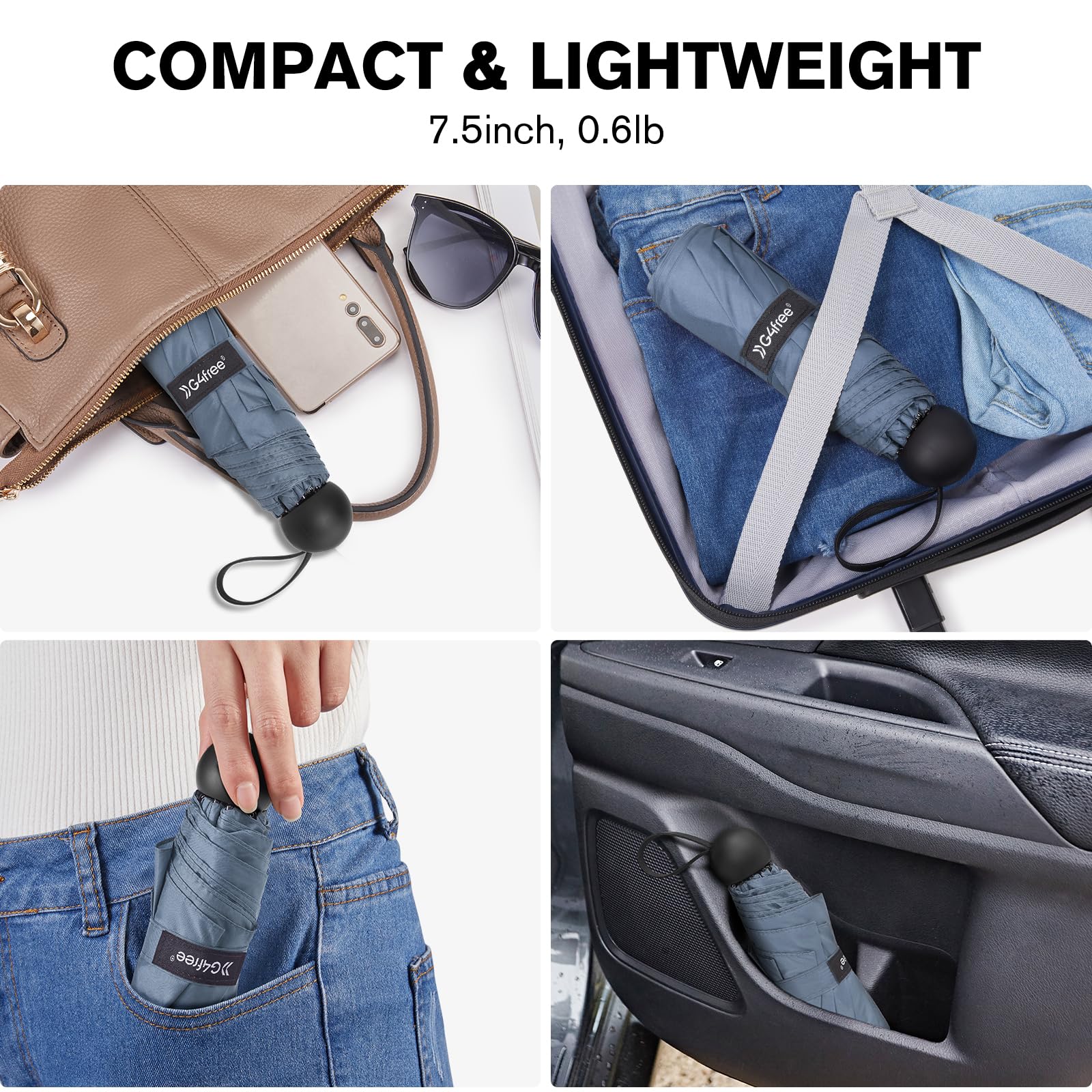 Foto 8 pulgar | Paraguas De Viaje Compacto G4free Con Protección Uv Upf 50+ - Venta Internacional.